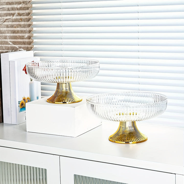 Elegant Gold-Trimmed Acrylic Fruit Bowl – Lightweight, Durable & Stylish Centerpiece for Home Decor Champagne Apollo