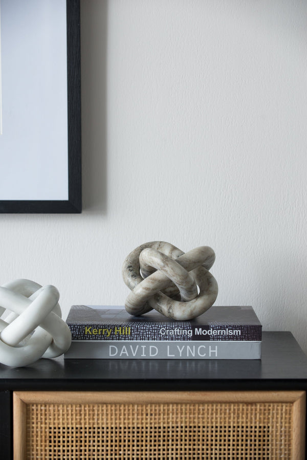 6x6x6' Decorative Marble Chain Sculpture, Cream GH Modern Living