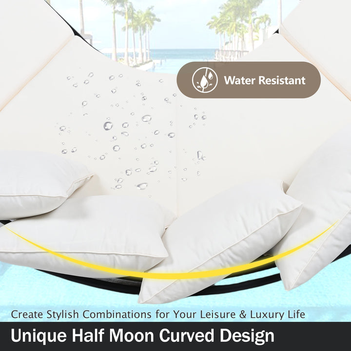 6-Piece Outdoor Patio Furniture Set – All-Weather Iron Frame with Cushions, Beige Sectional Seating for 6 with Coffee Table, Waterproof & Stain-Resistant Sangria Beech