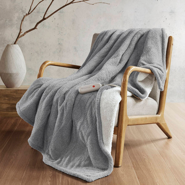 Dream Soft Heated Throw Blanket, 50x60' – Grey (1 Piece) GH Modern Living
