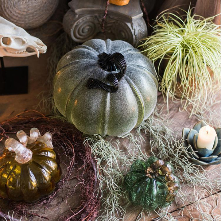 Glass Pumpkin Accents Sangria Uranus