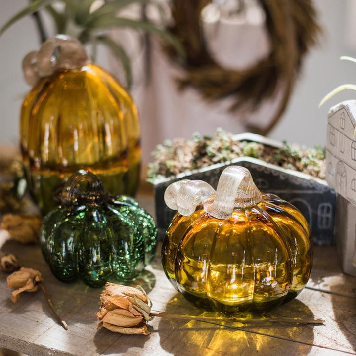 Glass Pumpkin Accents Sangria Uranus