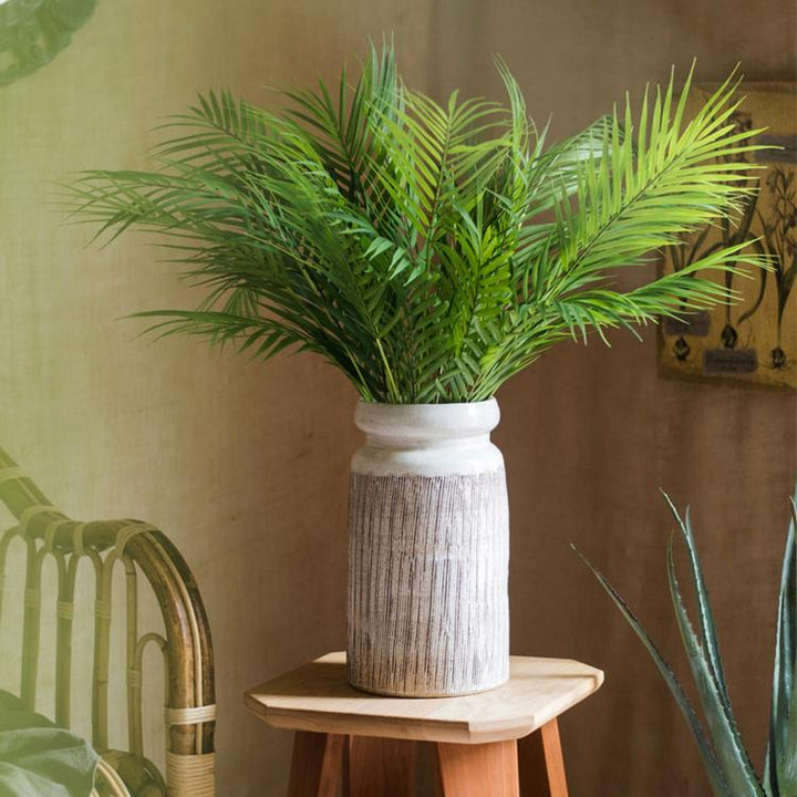 Handmade Ceramic Vase with Textured Finish – Small & Large Sizes, White & Brown Mixed Colors Sangria Uranus