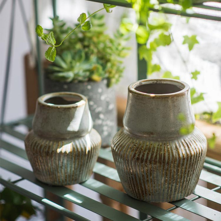 Handmade Ceramic Vase – Textured Pottery Vase with Glazed Finish, Light Blue & Turquoise (Small or Large) Sangria Uranus