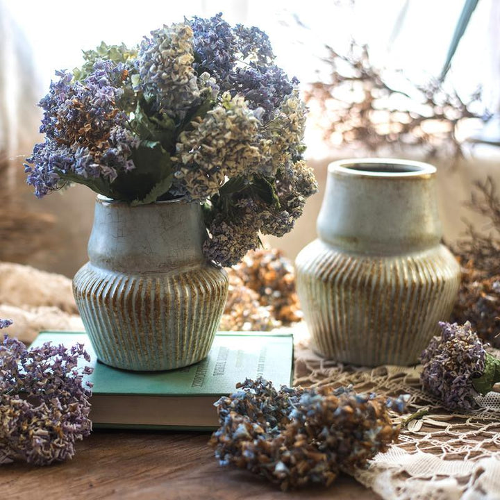 Handmade Ceramic Vase – Textured Pottery Vase with Glazed Finish, Light Blue & Turquoise (Small or Large) Sangria Uranus