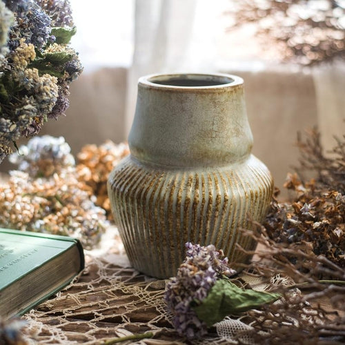 Handmade Ceramic Vase – Textured Pottery Vase with Glazed Finish, Light Blue & Turquoise (Small or Large) Sangria Uranus