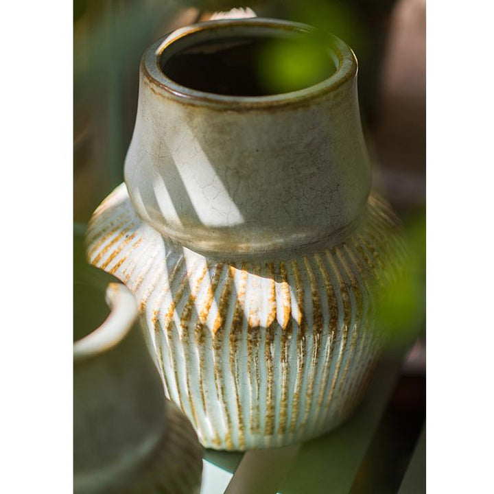 Handmade Ceramic Vase – Textured Pottery Vase with Glazed Finish, Light Blue & Turquoise (Small or Large) Sangria Uranus