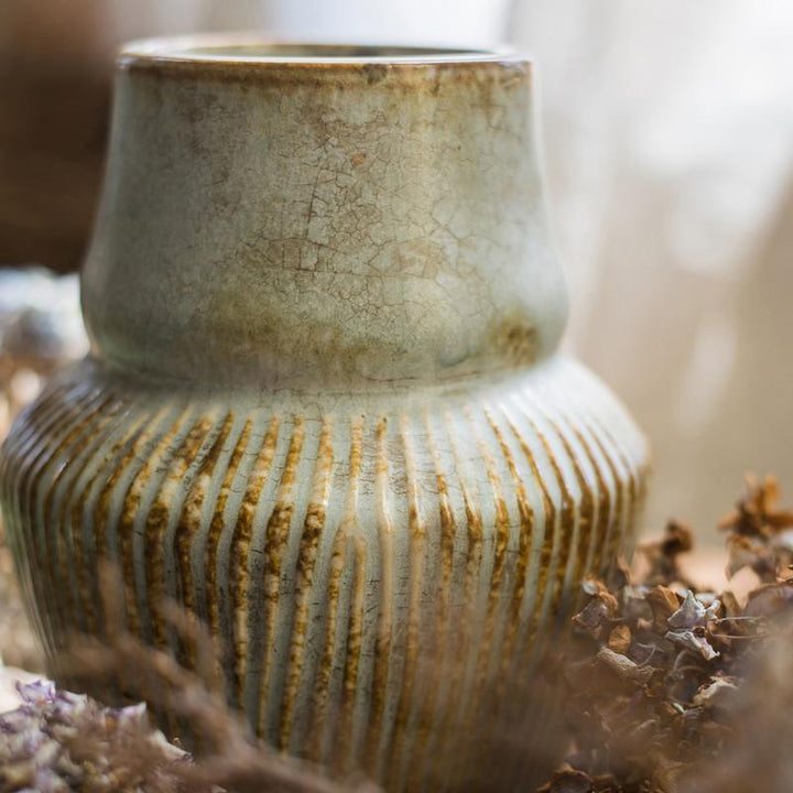 Handmade Ceramic Vase – Textured Pottery Vase with Glazed Finish, Light Blue & Turquoise (Small or Large) Sangria Uranus