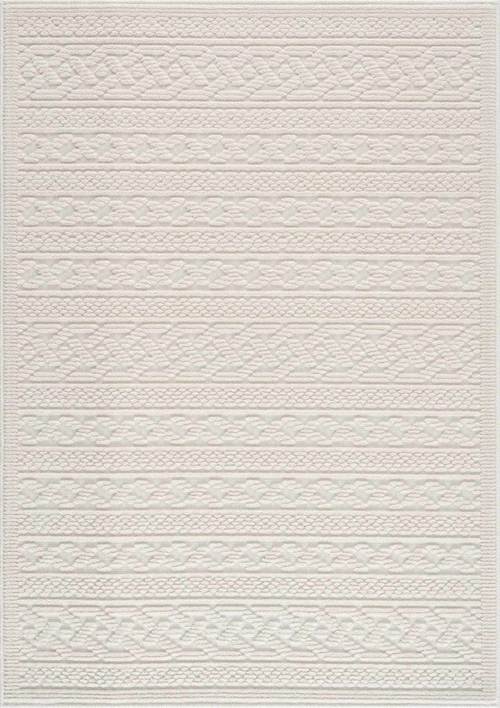 Fadey Washable Area Rug – Beige & Ivory High-Low Trellis Design, Machine Woven Medium Pile, Boho & Transitional Style Champagne Themis