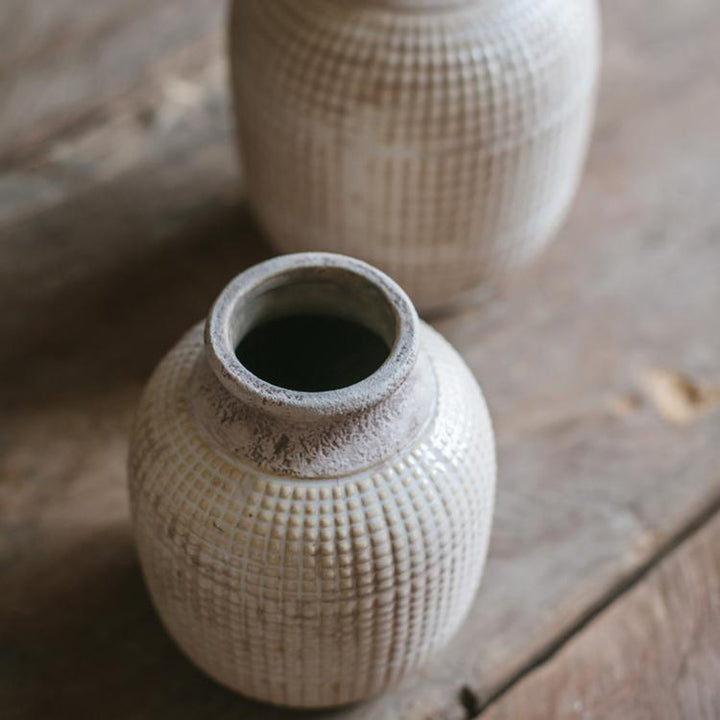 Handmade Ceramic Vase with Textured Finish – Small & Large Sizes in White, Tan & Mixed Colors Sangria Uranus
