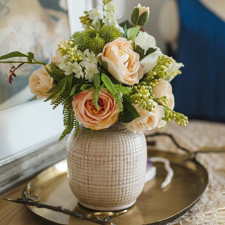 Handmade Ceramic Vase with Textured Finish – Small & Large Sizes in White, Tan & Mixed Colors Sangria Uranus